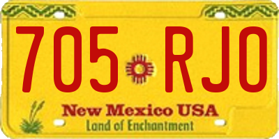 NM license plate 705RJO