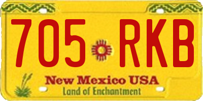 NM license plate 705RKB