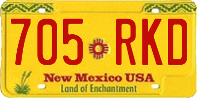 NM license plate 705RKD
