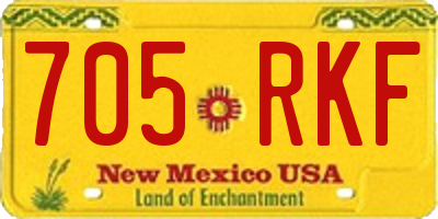 NM license plate 705RKF