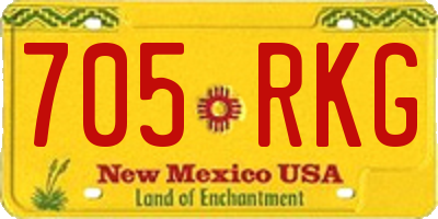 NM license plate 705RKG