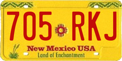 NM license plate 705RKJ