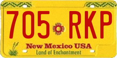 NM license plate 705RKP