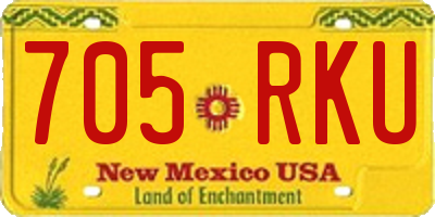 NM license plate 705RKU