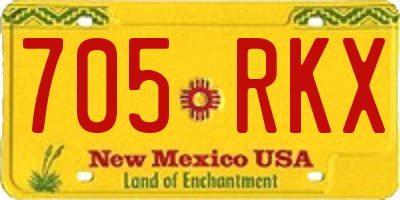 NM license plate 705RKX