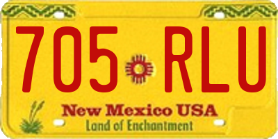 NM license plate 705RLU