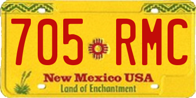 NM license plate 705RMC