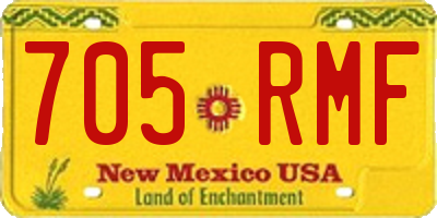 NM license plate 705RMF