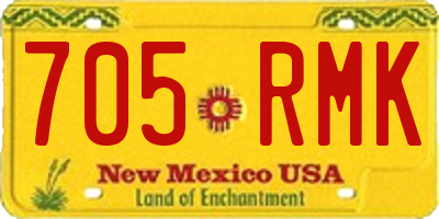 NM license plate 705RMK