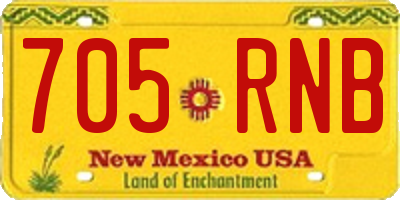 NM license plate 705RNB