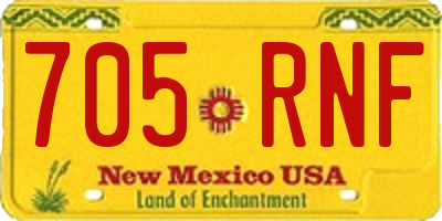 NM license plate 705RNF