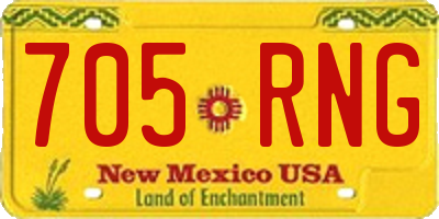 NM license plate 705RNG