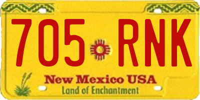 NM license plate 705RNK