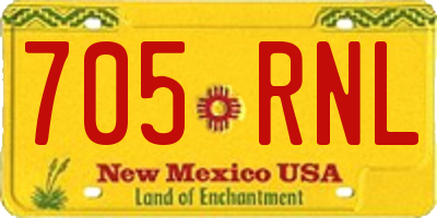 NM license plate 705RNL