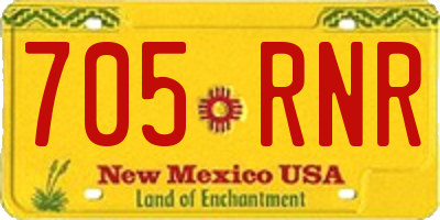 NM license plate 705RNR