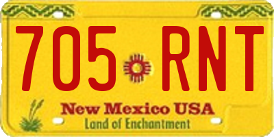 NM license plate 705RNT