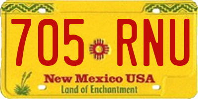 NM license plate 705RNU