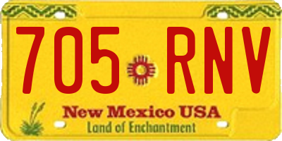 NM license plate 705RNV