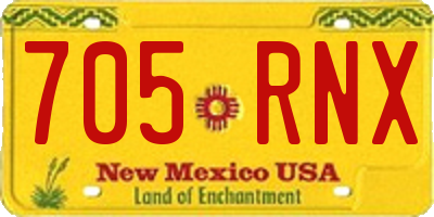 NM license plate 705RNX