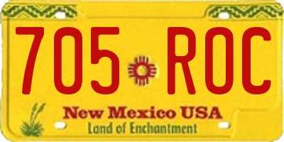 NM license plate 705ROC