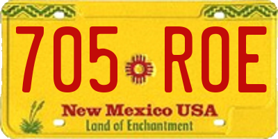 NM license plate 705ROE
