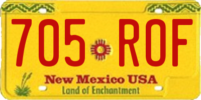 NM license plate 705ROF