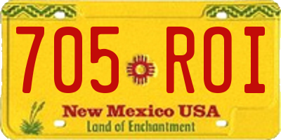 NM license plate 705ROI