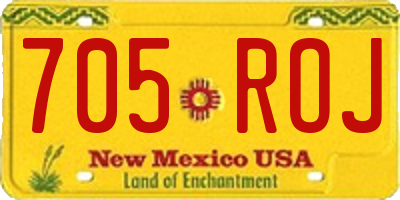 NM license plate 705ROJ