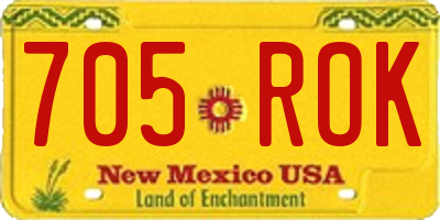 NM license plate 705ROK