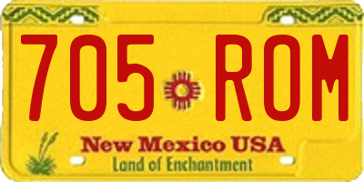 NM license plate 705ROM