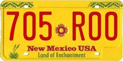 NM license plate 705ROO