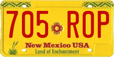 NM license plate 705ROP