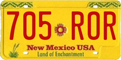 NM license plate 705ROR