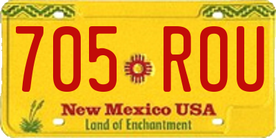 NM license plate 705ROU