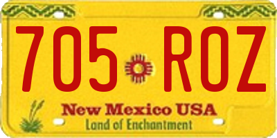 NM license plate 705ROZ