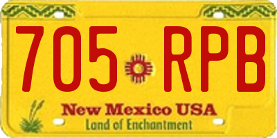 NM license plate 705RPB