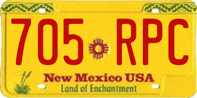 NM license plate 705RPC