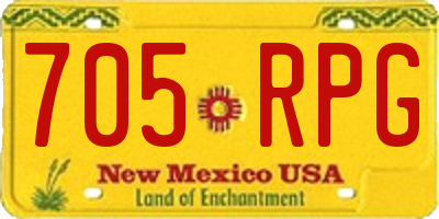 NM license plate 705RPG