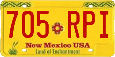 NM license plate 705RPI