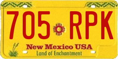 NM license plate 705RPK