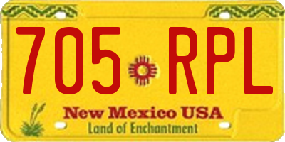 NM license plate 705RPL
