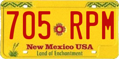 NM license plate 705RPM