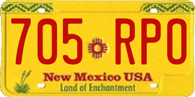 NM license plate 705RPO