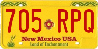 NM license plate 705RPQ