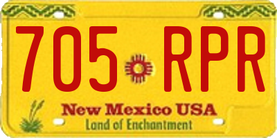 NM license plate 705RPR
