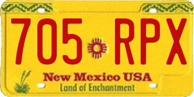 NM license plate 705RPX
