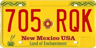 NM license plate 705RQK