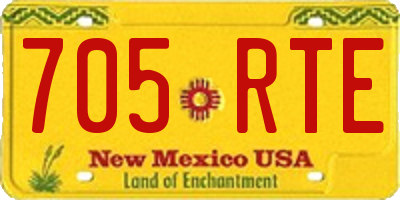 NM license plate 705RTE