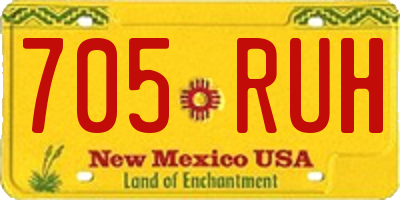 NM license plate 705RUH