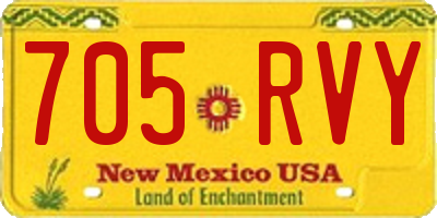 NM license plate 705RVY